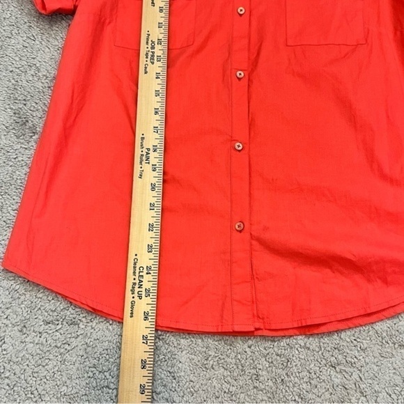 Garnet Hill Orange 100% Cotton Collared Button-Down Shirt Women's Size 14P Top - Picture 9 of 9